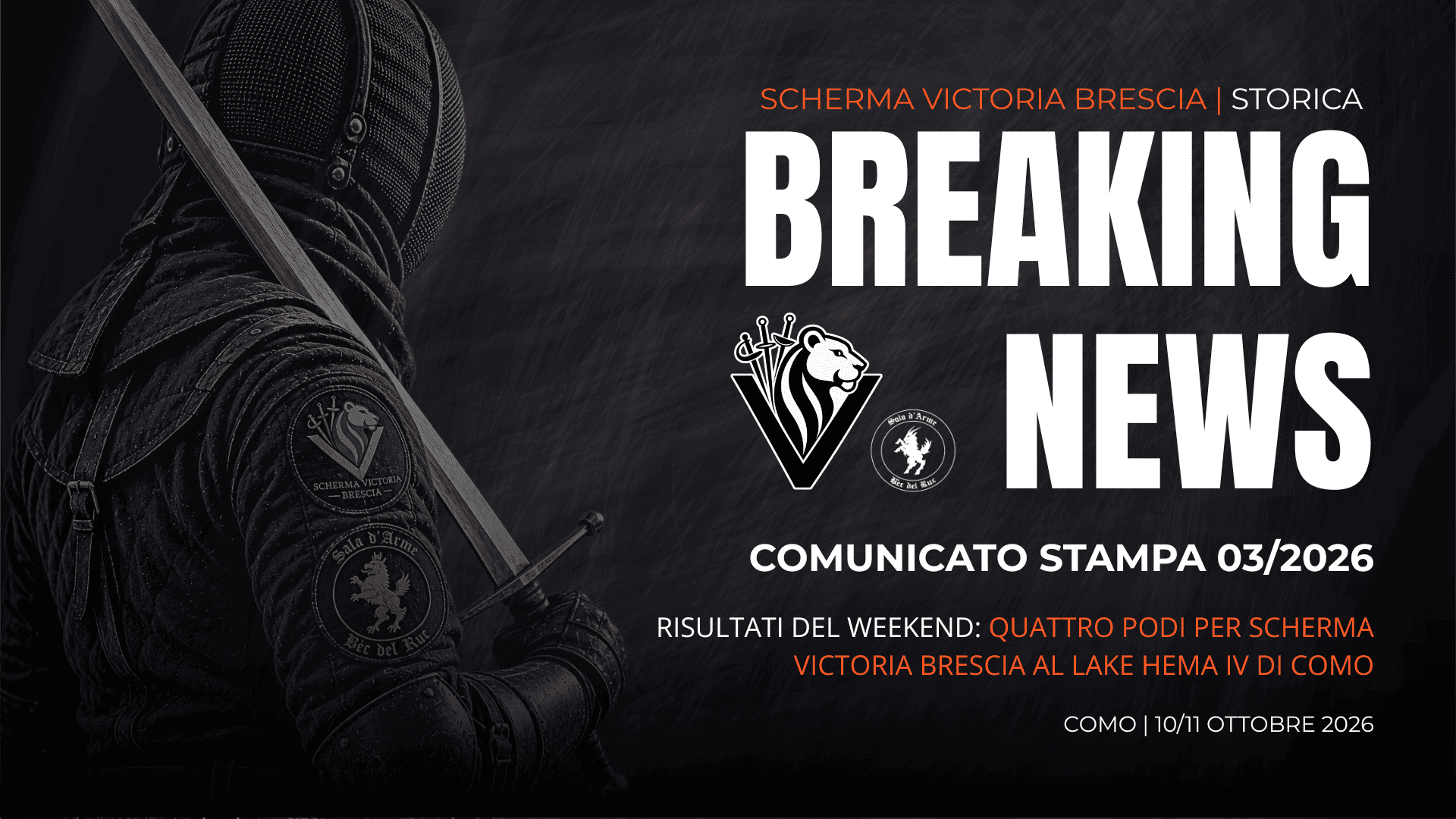 QUATTRO PODI PER SCHERMA VICTORIA BRESCIA AL LAKE HEMA IV DI COMO